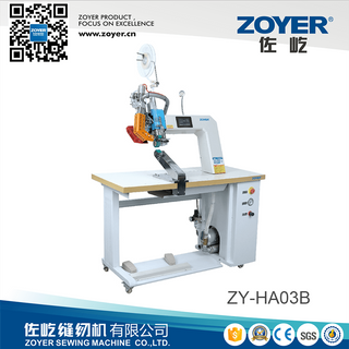 Zy-ha03b zoyer se alimente da máquina de vedação de costura de ar quente do braço com motor de piso duplo