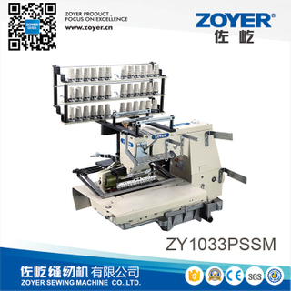 ZY1033PSM Zoyer 33-agulha leito de cadeia de cadeia dupla máquina de costura com shirring