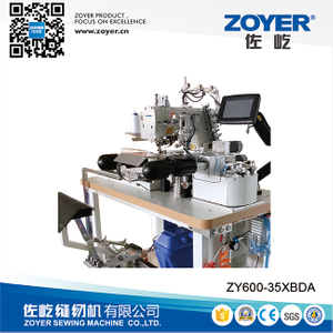 ZY600-35XBDAMáquina de costura automática de alta eficiência com ponto de cobertura projetada para bainha inferior de camiseta